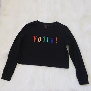 Forever 21 Girls Thermal Crop Shirt